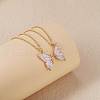 2Pcs Iron Matching Butterfly Pendant Necklaces for Mother Daughter Friends JN1034A-1-1