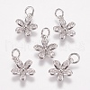 Brass Micro Pave Cubic Zirconia Charms ZIRC-E146-12P-2