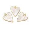Rack Plating Brass Pave Shell Pendants X-KK-C052-07G-1