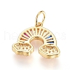 Brass Micro Pave Cubic Zirconia Pendants X-ZIRC-G166-26G-2