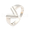 Hollow V-Shaped Brass Open Cuff Rings RJEW-Q781-15P-1