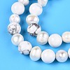 Natural Howlite Round & Natural Cultured Freshwater Pearl Grooved Potato Beads Strands PEAR-N019-08-4