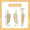 DICOSMETIC 4Pcs 2 Colors Brass Micro Pave Clear Cubic Zirconia Pendants KK-DC0003-23-2