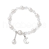 2Pcs Shell Pearl & Glass Round Beaded Bracelets BJEW-JB11857-3
