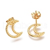 304 Stainless Steel Crescent Moon Stud Earrings EJEW-H100-06B-G-2