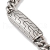 304 Stainless Steel Curved Rectangle Link Chain Bracelets for Men BJEW-B096-40AS-2