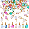 80Pcs 8 Colors Glass Pendants PALLOY-DC00017-1