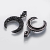 Brass Micro Pave Cubic Zirconia Pendants ZIRC-G132-60B-2