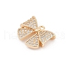 Brass Micro Pave Cubic Zirconia Pendants KK-U051-04G-01-2