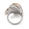 Ion Plating(IP) 304 Stainless Steel Leaf Finger Rings RJEW-Z054-09B-P-3