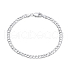 Rhodium Plated 925 Sterling Silver Curb Chain Bracelets BJEW-I314-007A-P-1