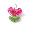 Glass Flowers Pendants PALLOY-MZ00630-3