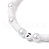 Flat Round Handmade Polymer Clay Heishi Beads Stretch Bracelets BJEW-JB11782-4