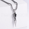 Retro Punk Hip-hop Stainless Steel Dagger Shaped Pendant Necklaces for Men TQ1565-1-1