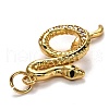 Brass Micro Pave Clear Cubic Zirconia Pendants KK-B028-08G-3