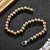 304 Stainless Steel Round Beads Bracelets BJEW-Q038-06GP-1