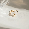 304 Stainless Steel Shell Ring RJEW-D305-05G-1