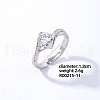 Mother's Day Rings Rhombus Platinum Brass Adjustable Ring with Cubic Zirconia EG7863-8-1