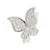 Rack Plating Brass Micro Pave Clear Cubic Zirconia Twister Clasps KK-B093-28P-1