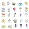50Pcs Mixed Styles Flower Pattern Waterproof PVC Plastic Stickers STIC-PW0001-367-4
