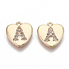Brass Micro Pave Clear Cubic Zirconia Charms KK-N231-234A-NF-1