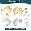 Rhombus 304 Stainless Steel Stud Earring Findings STAS-LP0001-13-2
