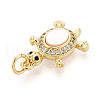 Brass Micro Pave Clear Cubic Zirconia Pendants KK-N268-14G-2