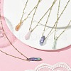 Electroplated Natural Quartz Crystal Prism Pendant Necklaces NJEW-JN05028-01-2