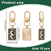 10Pcs Rectangle with Zinc Alloy Enamel Pendant Decorations HJEW-HY00018-2