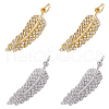 DICOSMETIC 4Pcs 2 Colors Brass Micro Pave Clear Cubic Zirconia Pendants KK-DC0003-23-1