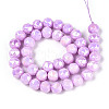 Electroplate Glass Beads Strands GLAA-N010-10mm-07-4