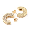 Rack Plating Brass with Clear Cubic Zirconia Stud Earrings for Women EJEW-G394-24G-2