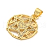 Rack Plating Brass Micro Pave Cubic Zirconia Pendants KK-B091-50A-G-2