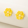 Flower Alloy Resin Stud Earrings FS-WG5AFB8-03-2