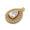 Brass Micro Pave Cubic Zirconia Pendants KK-F895-11G-2