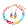Acrylic Curb Chain Necklaces & Dangle Earrings Sets FS-WGAEF35-02-4