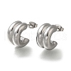 304 Stainless Steel C-Shaped Stud Earrings for Women EJEW-S237-09A-1
