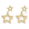 Brass Dangle Stud Earrings EJEW-P264-A02-G-1