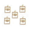 Brass Micro Pave Clear Cubic Zirconia Pendants KK-E068-VF353-4