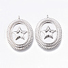 Brass Pendant Settings For Enamel KK-N232-181P-NF-1