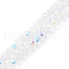 Electroplate Transparent Glass Beads Strands EGLA-K015-07F-1