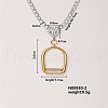 Geometric Arch Brass Micro Pave Cubic Zirconia Pendant Necklaces GX1806-2-1