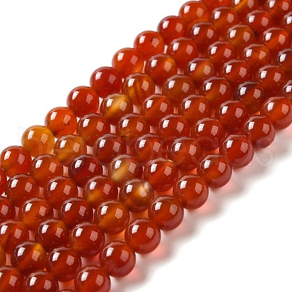 Natural Carnelian Beads Strands X-G-G390-8mm-03-1