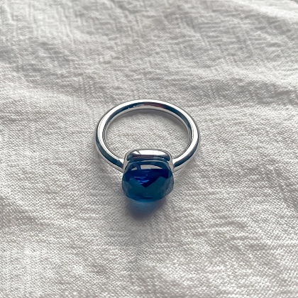 Square 304 Stainless Steel with Glass Finger Rings FS-WG8AAFA-36-1