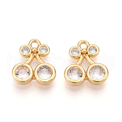Brass Micro Pave Cubic Zirconia Charms KK-N261-110A-G-1
