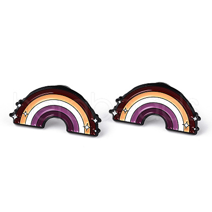Lesbian Pride Rainbow Theme Enamel Pins JEWB-D019-04H-EB-1