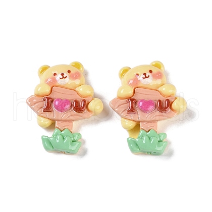 Cartoon Bear Opaque Resin Decoden Cabochons CRES-I031-01-1