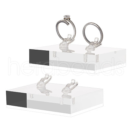 Transparent Acrylic & Plastic Rings Display Stands ODIS-WH0061-63-1