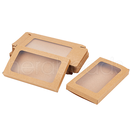 Rectangle Paper Biscuit Boxes with Clear Window CON-WH0107-01A-1