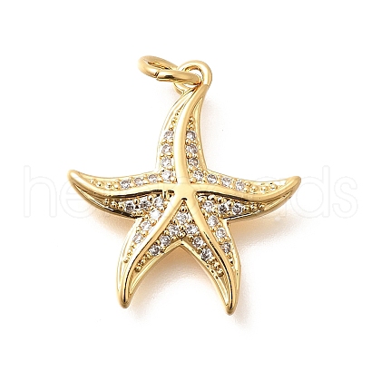 Brass Micro Pave Clear Cubic Zirconia Pendants KK-Q040-01C-G-1